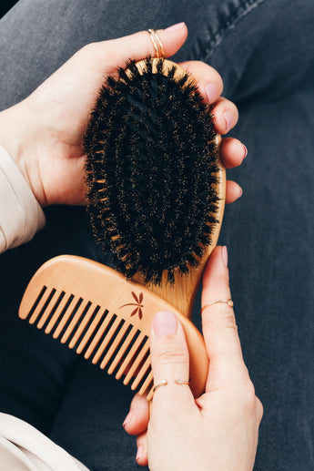 Belula Care Premium Boar Bristle Hair Brush for Thick Hair Set. Hairbrush  for Women With Thick, Long or Curly Hair.